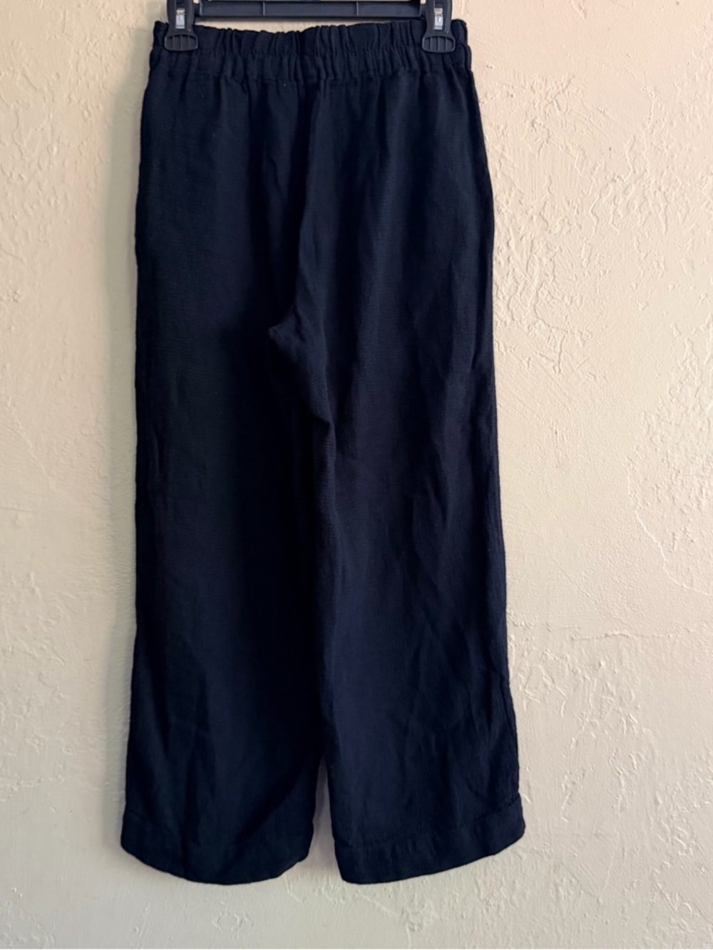 Madewell Black Elastic-Waist Wide-Leg Linen Blend Joggers - Picture 3 of 5